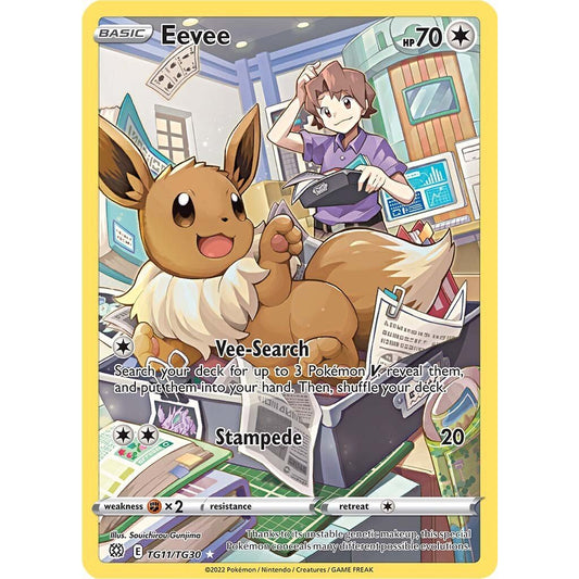 BRS_TG11 Eevee Ultra Rare Brilliant Stars Trainer Gallery Pokemon TCG