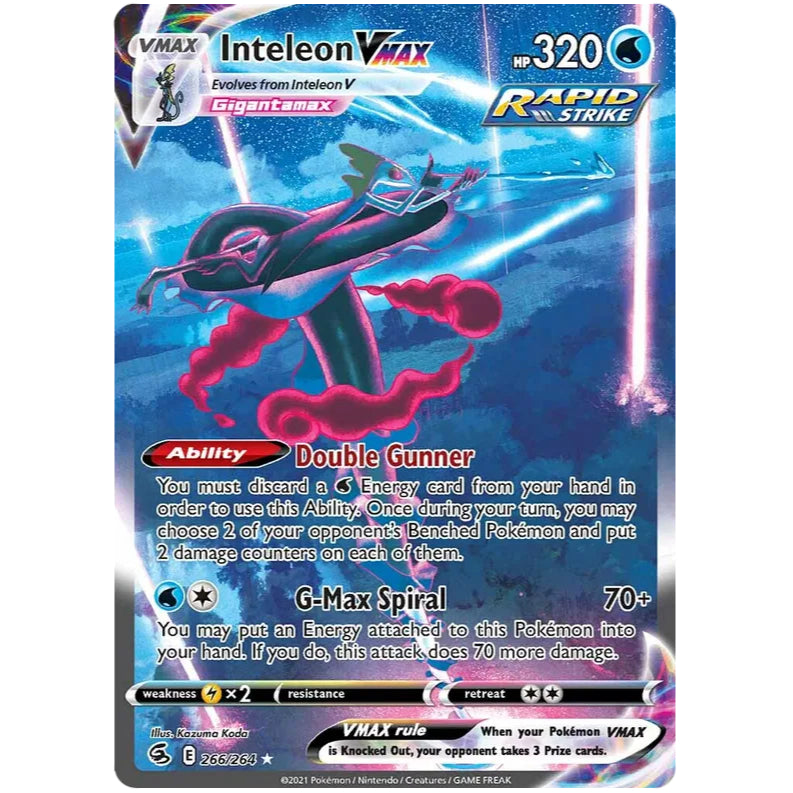 FST_266 Inteleon VMAX Alternate Art Secret Rare Fusion Strike Pokemon TCG