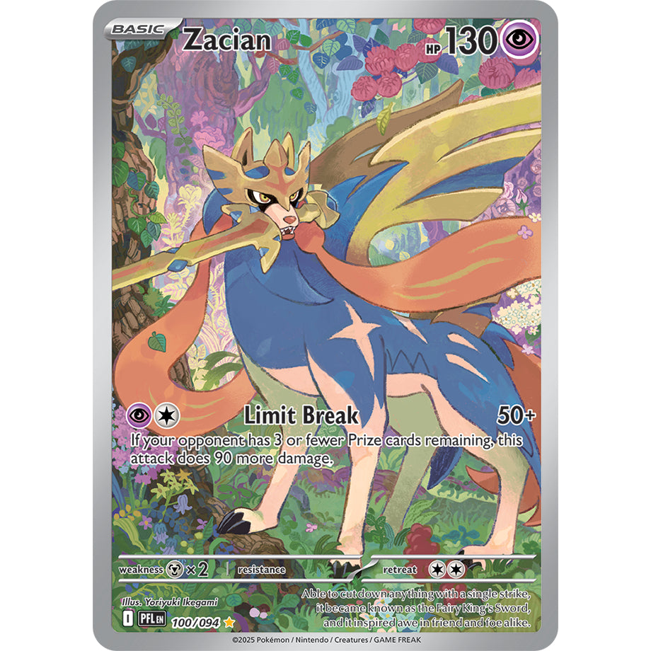 PFL_100 ZACIAN IR *Phantasmal Flames* ENGLISH Pokemon TCG Full Art Illustration Rare