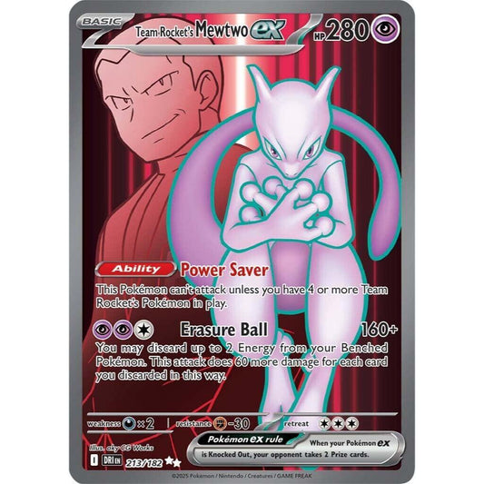 DRI_213 Team Rocket's MEWTWO EX Double Rare *Destined Rivals* ENGLISH Pokemon TCGFull Art
