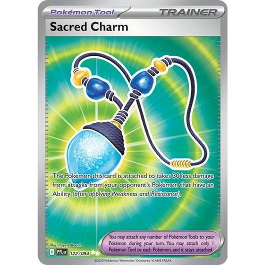 PFL_122 SACRED CHARM Equipment UR *Phantasmal Flames* ENGLISH Pokemon TCG Full Art Ultra Rare