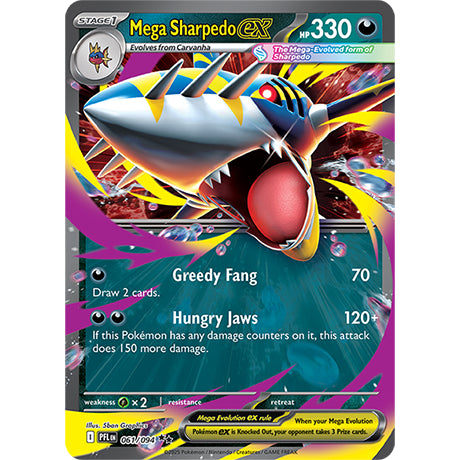 PFL_061 Mega SHARPEDO EX *Phantasmal Flames* ENGLISH Pokemon TCG EX Double Rare