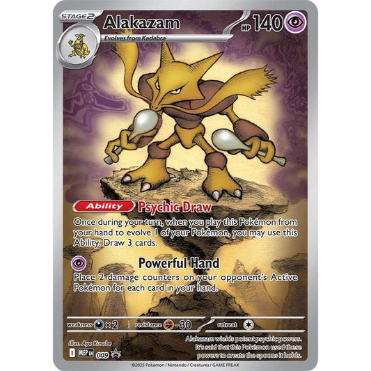 MEP_009 ALAKAZAM AR *Sealed* Elite Trainer Box Promo *Mega Evolutions*  English Pokemon TCG_Full Art Rare AA