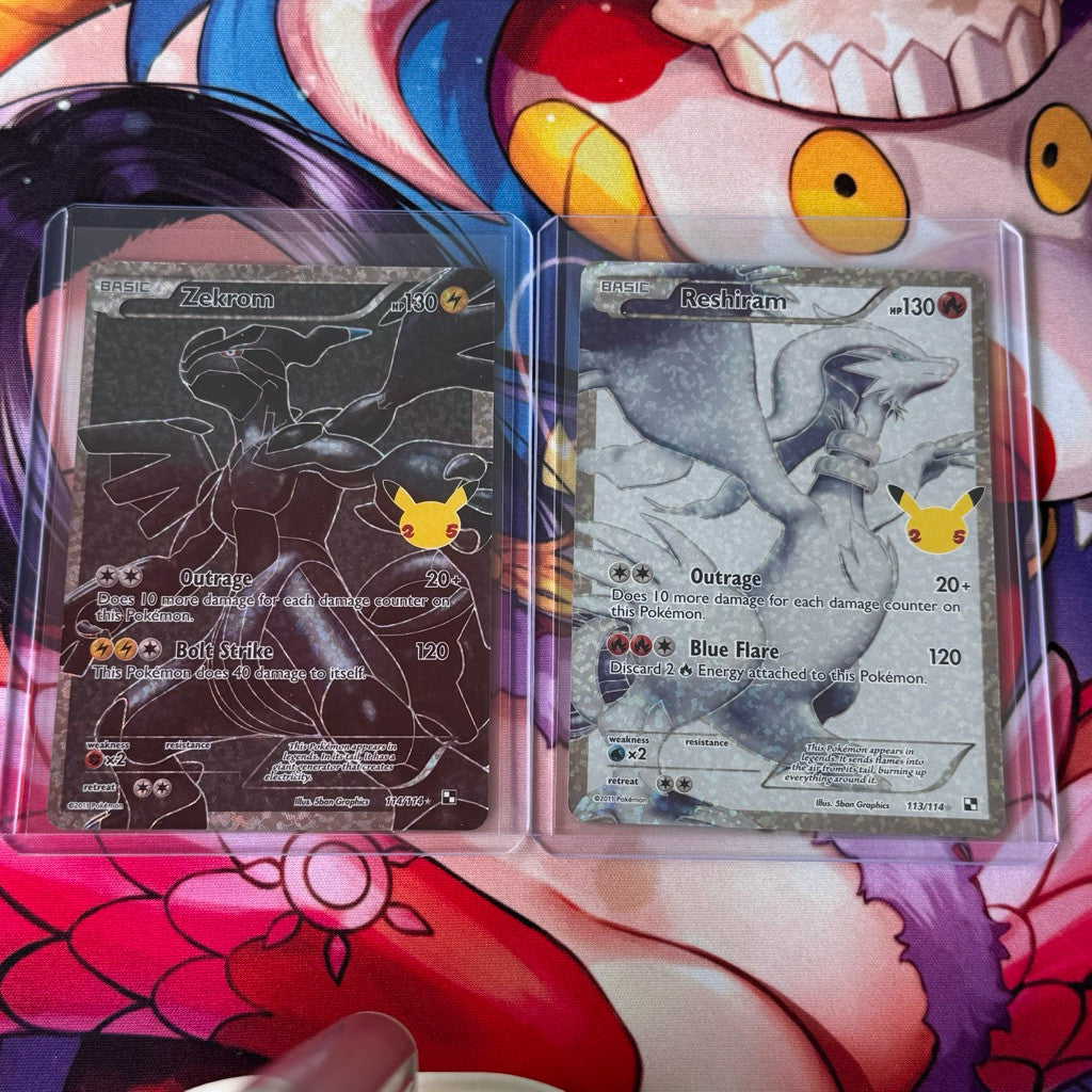 CEL_113/025 AND CEL_114 RESHIRAM & ZEKROM Black & White Pair *Celebrations 25th* English Pokemon TCG - Both Cards
