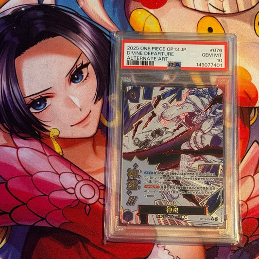OP13_076* DIVINE DEPARTURE PSA10 Event*Carrying on His Will* One Piece TCG PR Rare Parallel PSA 10 Gem Mint