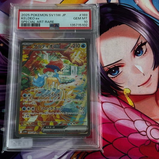 SV11w_169/086 KELDEO EX PSA10 *White Flare* SAR Japanese Pokemon TCG Special Art Rare PSA 10 Gem Mint