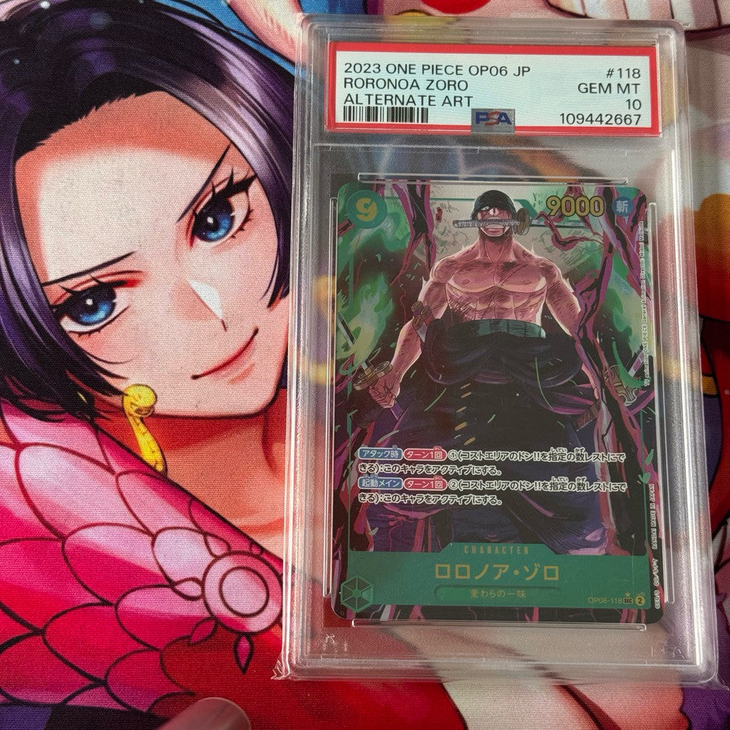 OP06_118 , OP05_067 *RORONOA ZORO PSA10 SEQUENTIAL SET OF 3 GRADED SLAB* GEM MINT One Piece TCG_ PSec AA PSA 10