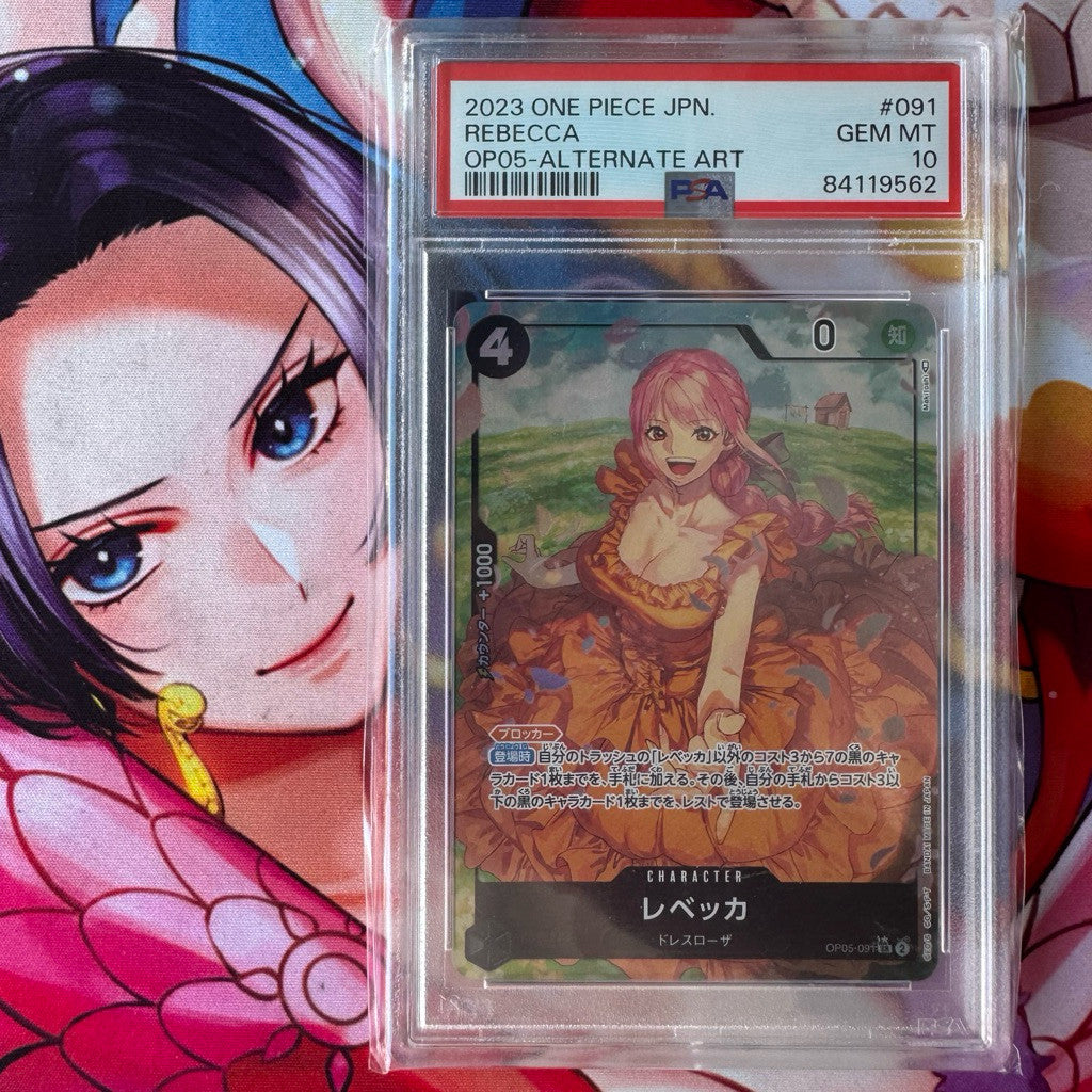 OP05_091 REBECCA PSA10 *Awakening of New Era* Japanese One Piece TCG P-SR Super Rare AA PSA 10 Gem Mint