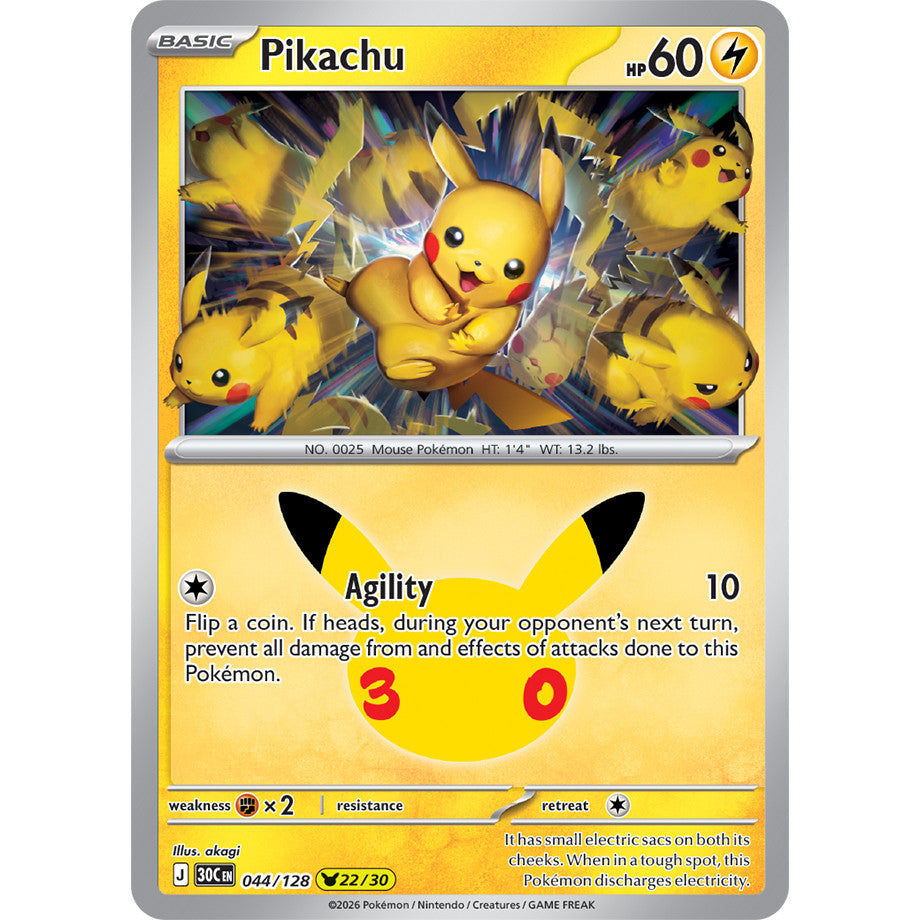 30th ANNIVERSARY CELEBRATION | PIKACHU ENGLISH HOLO CARDS Collection SINGLES | Pokemon TCG ENG 30C | Choose Your Card