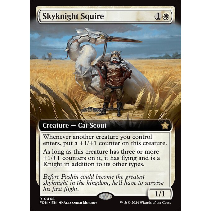 FDN_448 Skyknight Squire *Extended Art EA* MTG Magic: The Gathering: Foundations_Rare
