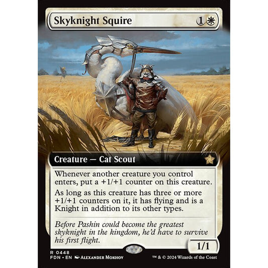 FDN_448 Skyknight Squire *Extended Art EA* MTG Magic: The Gathering: Foundations_Rare