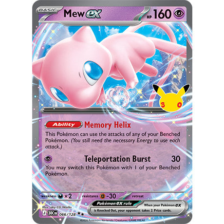 Pokemon TCG 30th Anniv CELEBRATIONS English | 30C RR EX Singles | Choose Your Cards Inside | Pikachu Sylveon Mew Umbreon