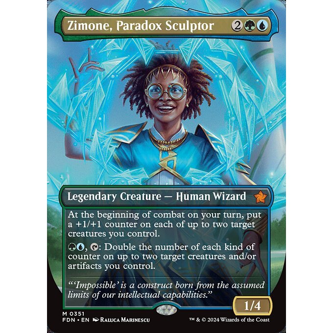 FDN_351 Zimone, Paradox Sculptor *Borderless BL* MTG Magic: The Gathering: Foundations_Mythic