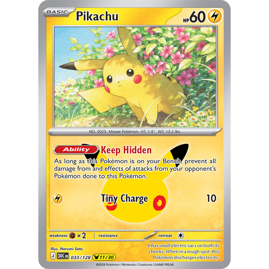 30th ANNIVERSARY CELEBRATION | PIKACHU ENGLISH HOLO CARDS Collection SINGLES | Pokemon TCG ENG 30C | Choose Your Card