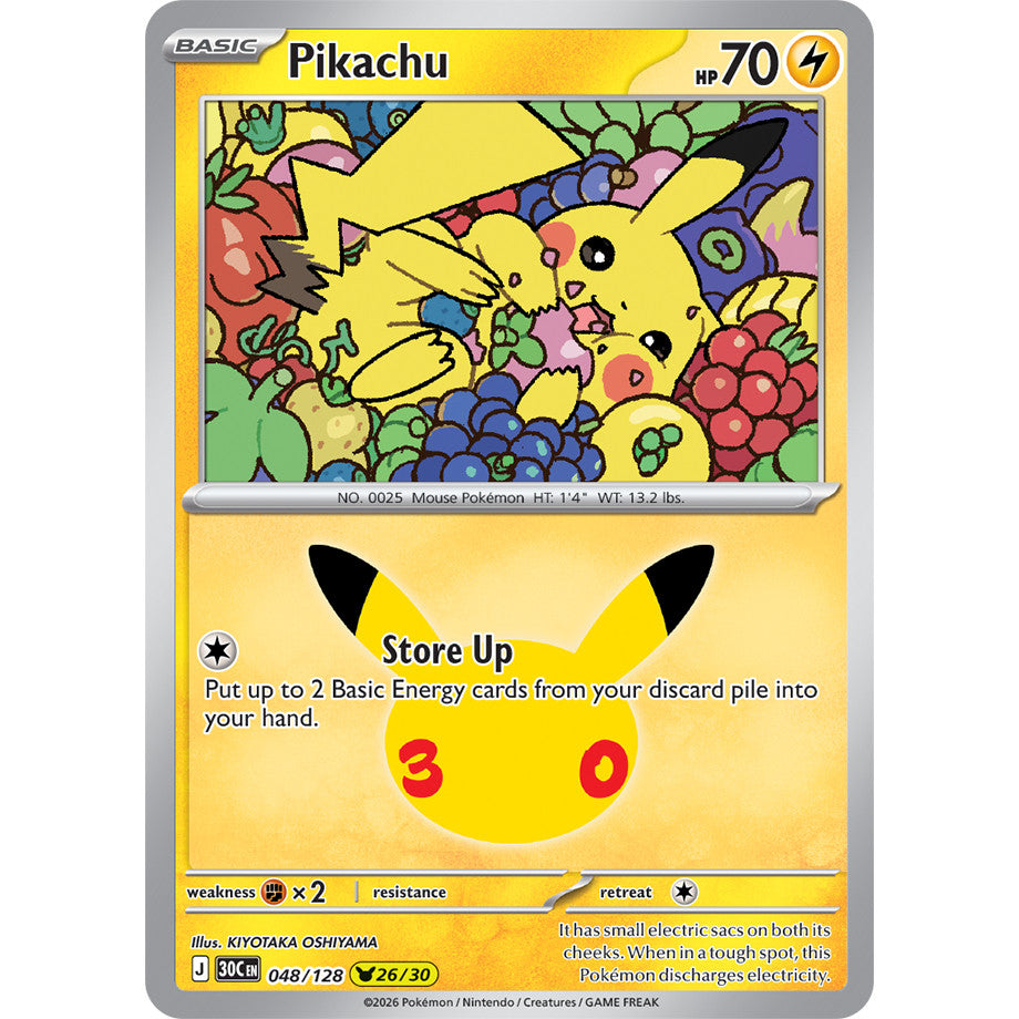 30th ANNIVERSARY CELEBRATION | PIKACHU ENGLISH HOLO CARDS Collection SINGLES | Pokemon TCG ENG 30C | Choose Your Card