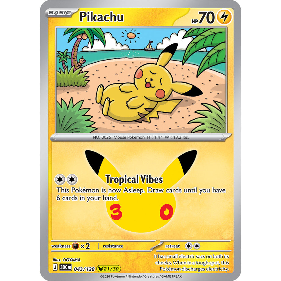 30th ANNIVERSARY CELEBRATION | PIKACHU ENGLISH HOLO CARDS Collection SINGLES | Pokemon TCG ENG 30C | Choose Your Card
