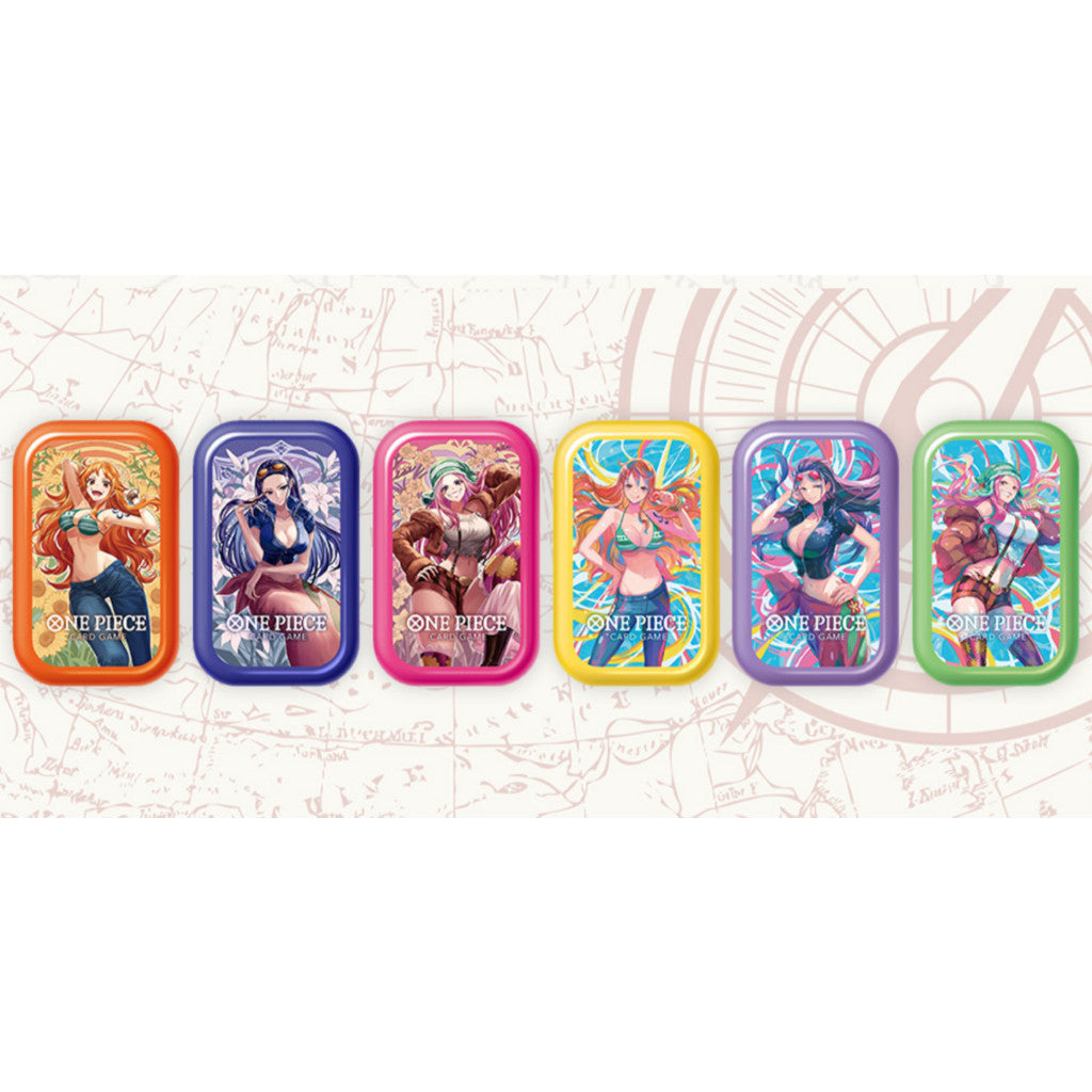 One Piece TCG OP13 Mini Tin Pack Promo Set Vol. 2 Waifu Singles: Nico Robin, Nami, Bonnie (Bonney) FOR ASIA Mini-Tin