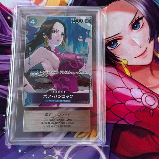 OP02_059 BOA HANCOCK *OP02 Box Topper* ARS10 GRADED SLAB GEM MINT w/ Cert One Piece TCG ARS 10 P-UC Parallel AA