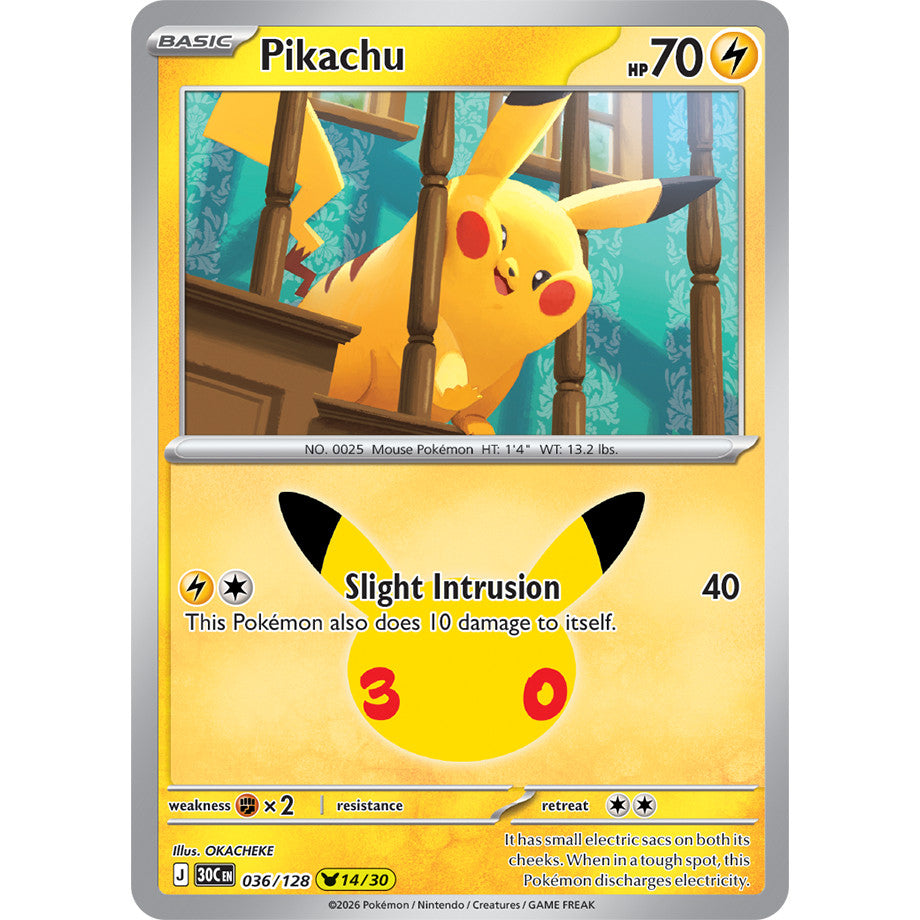 30th ANNIVERSARY CELEBRATION | PIKACHU ENGLISH HOLO CARDS Collection SINGLES | Pokemon TCG ENG 30C | Choose Your Card