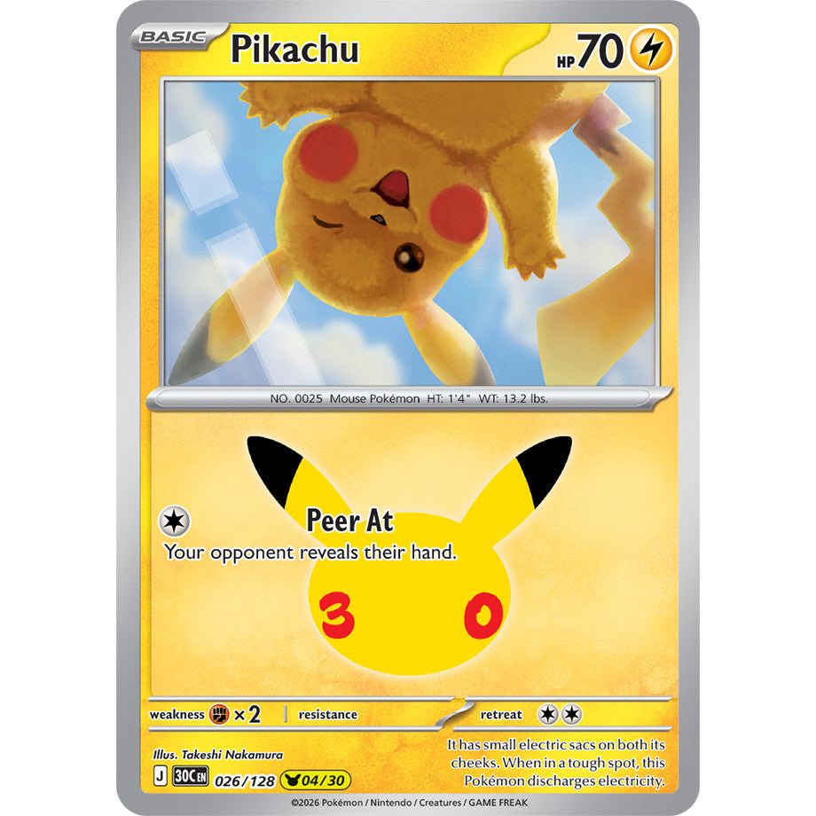 30th ANNIVERSARY CELEBRATION | PIKACHU ENGLISH HOLO CARDS Collection SINGLES | Pokemon TCG ENG 30C | Choose Your Card