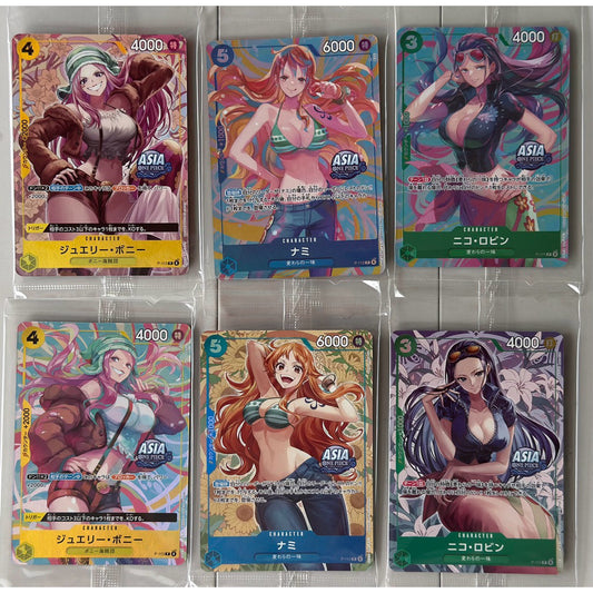 One Piece TCG OP13 Mini Tin Pack Promo Set Vol. 2 Waifu Singles: Nico Robin, Nami, Bonnie (Bonney) FOR ASIA Mini-Tin