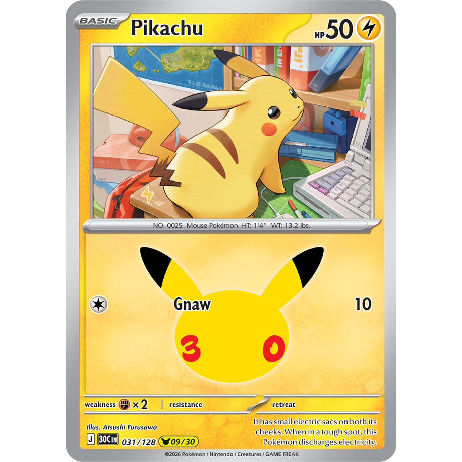 30th ANNIVERSARY CELEBRATION | PIKACHU ENGLISH HOLO CARDS Collection SINGLES | Pokemon TCG ENG 30C | Choose Your Card