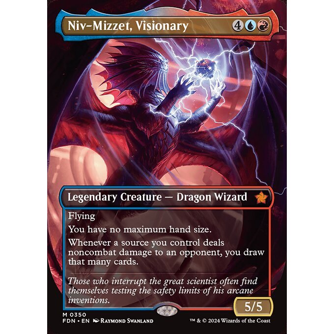 FDN_350 Niv-Mizzet, Visionary *Borderless BL* MTG Magic: The Gathering: Foundations_Mythic