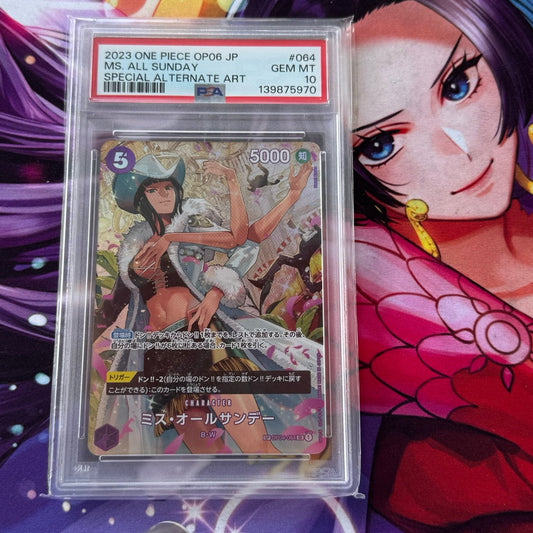 OP04_064* MISS ALL SUNDAY (Nico Robin) SP PSA10 *Wings of Captain* One Piece TCG Special Rare Parallel PSA 10 OP06