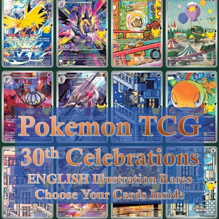 Pokemon TCG 30th CELEBRATIONS ENGLISH | 30C Illustration Rares IR Singles | Choose Your Cards Inside | Meowth Maushold