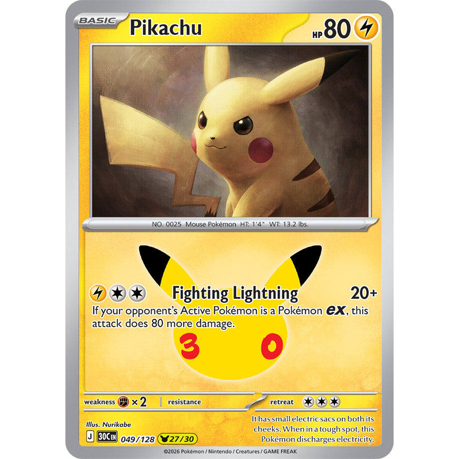 30th ANNIVERSARY CELEBRATION | PIKACHU ENGLISH HOLO CARDS Collection SINGLES | Pokemon TCG ENG 30C | Choose Your Card