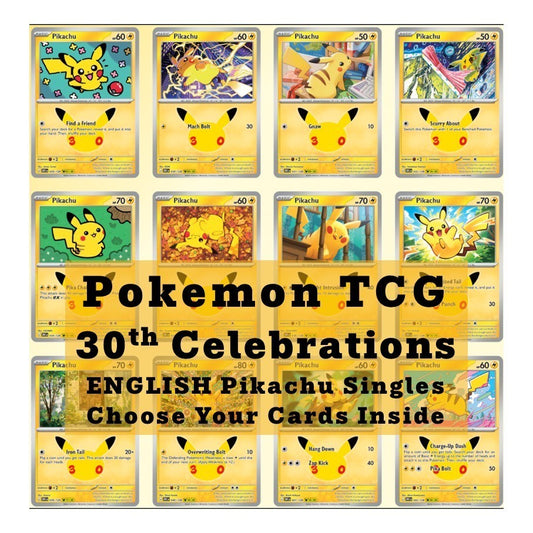 30th ANNIVERSARY CELEBRATION | PIKACHU ENGLISH HOLO CARDS Collection SINGLES | Pokemon TCG ENG 30C | Choose Your Card