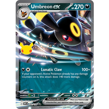 Pokemon TCG 30th Anniv CELEBRATIONS English | 30C RR EX Singles | Choose Your Cards Inside | Pikachu Sylveon Mew Umbreon