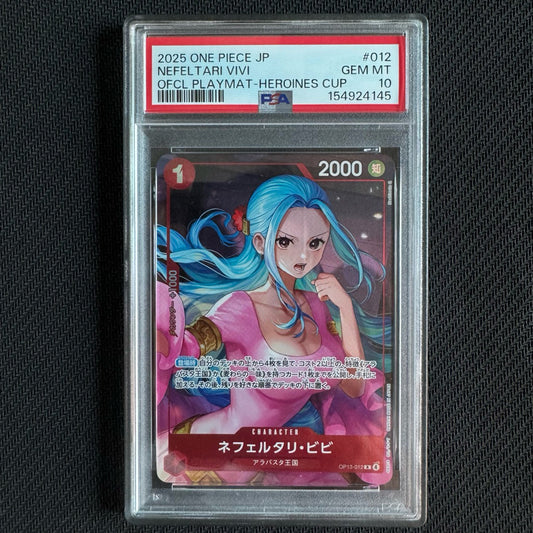 OP13_012* NEFELTARI VIVI PSA10 * Heroine's Cup Playmat Promo* One Piece TCG Parallel Rare PSA 10 Gem Mint