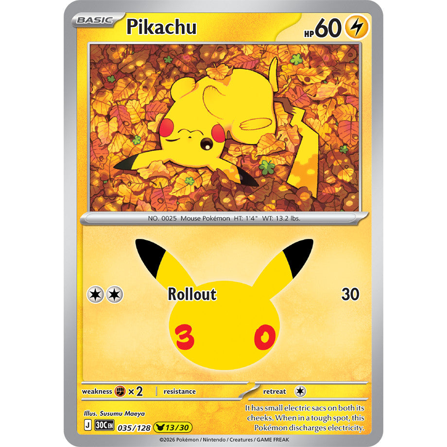 30th ANNIVERSARY CELEBRATION | PIKACHU ENGLISH HOLO CARDS Collection SINGLES | Pokemon TCG ENG 30C | Choose Your Card