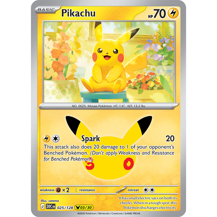 30th ANNIVERSARY CELEBRATION | PIKACHU ENGLISH HOLO CARDS Collection SINGLES | Pokemon TCG ENG 30C | Choose Your Card