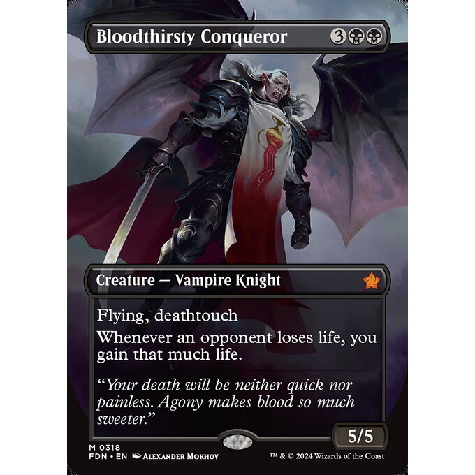 FDN_318 Bloodthirsty Conqueror *Borderless BL* MTG Magic: The Gathering: Foundations_Mythic