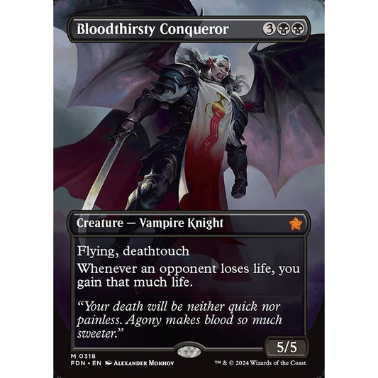 FDN_318 Bloodthirsty Conqueror *Borderless BL* MTG Magic: The Gathering: Foundations_Mythic