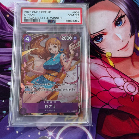 ST18_002* NAMI PSA10 *8 Pack Battle Winner 2025* One Piece TCG Parallel Common PSA 10 Gem Mint