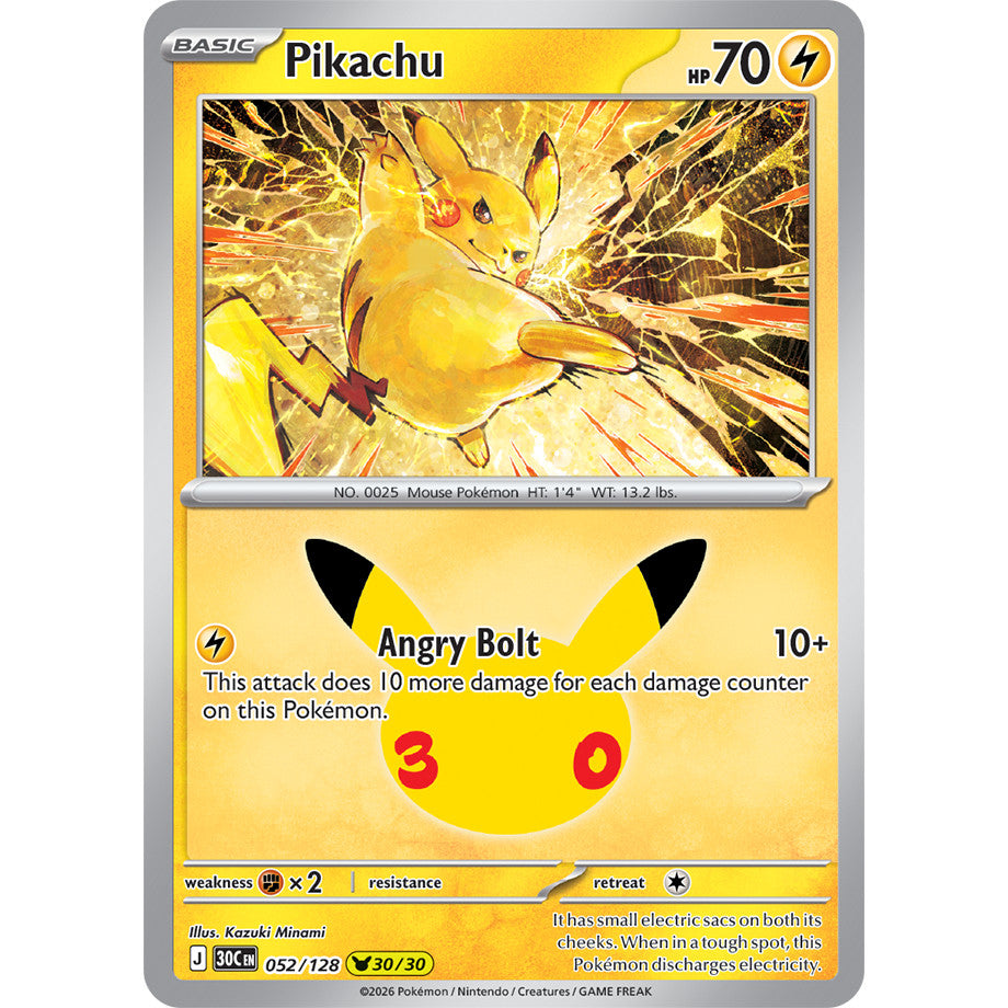 30th ANNIVERSARY CELEBRATION | PIKACHU ENGLISH HOLO CARDS Collection SINGLES | Pokemon TCG ENG 30C | Choose Your Card