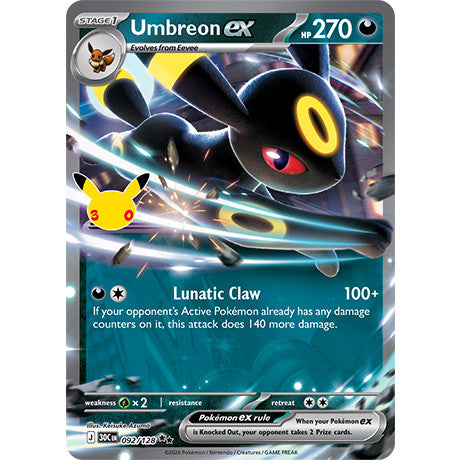 Pokemon TCG 30th Anniv CELEBRATIONS English | 30C RR EX Singles | Choose Your Cards Inside | Pikachu Sylveon Mew Umbreon