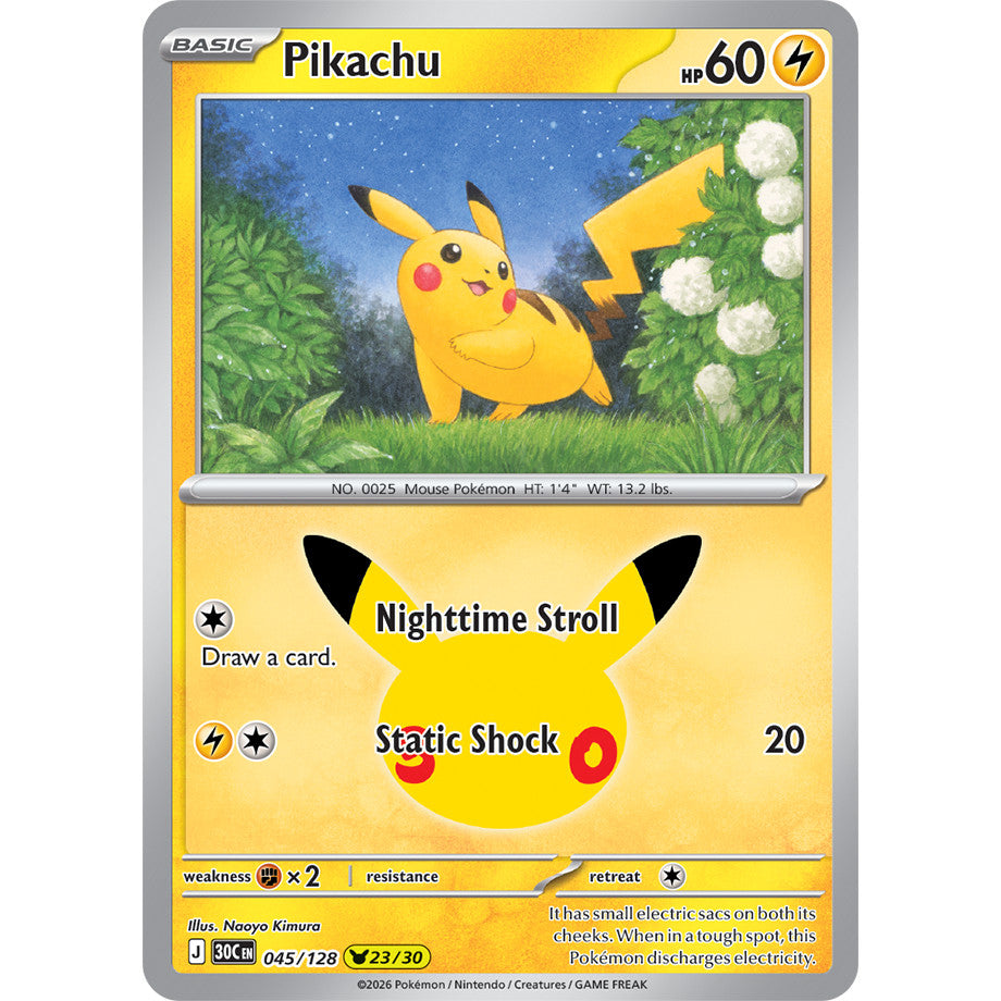 30th ANNIVERSARY CELEBRATION | PIKACHU ENGLISH HOLO CARDS Collection SINGLES | Pokemon TCG ENG 30C | Choose Your Card