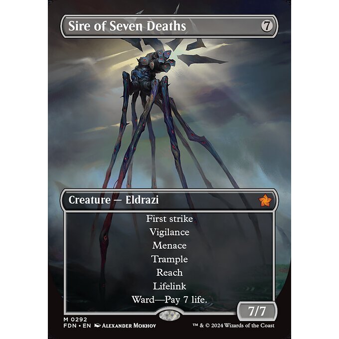 FDN_292 Sire of Seven Deaths *Borderless BL* MTG Magic: The Gathering: Foundations_Mythic