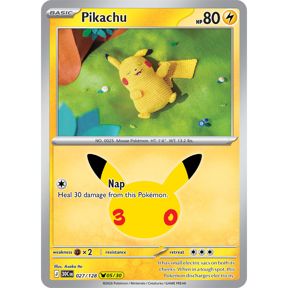30th ANNIVERSARY CELEBRATION | PIKACHU ENGLISH HOLO CARDS Collection SINGLES | Pokemon TCG ENG 30C | Choose Your Card