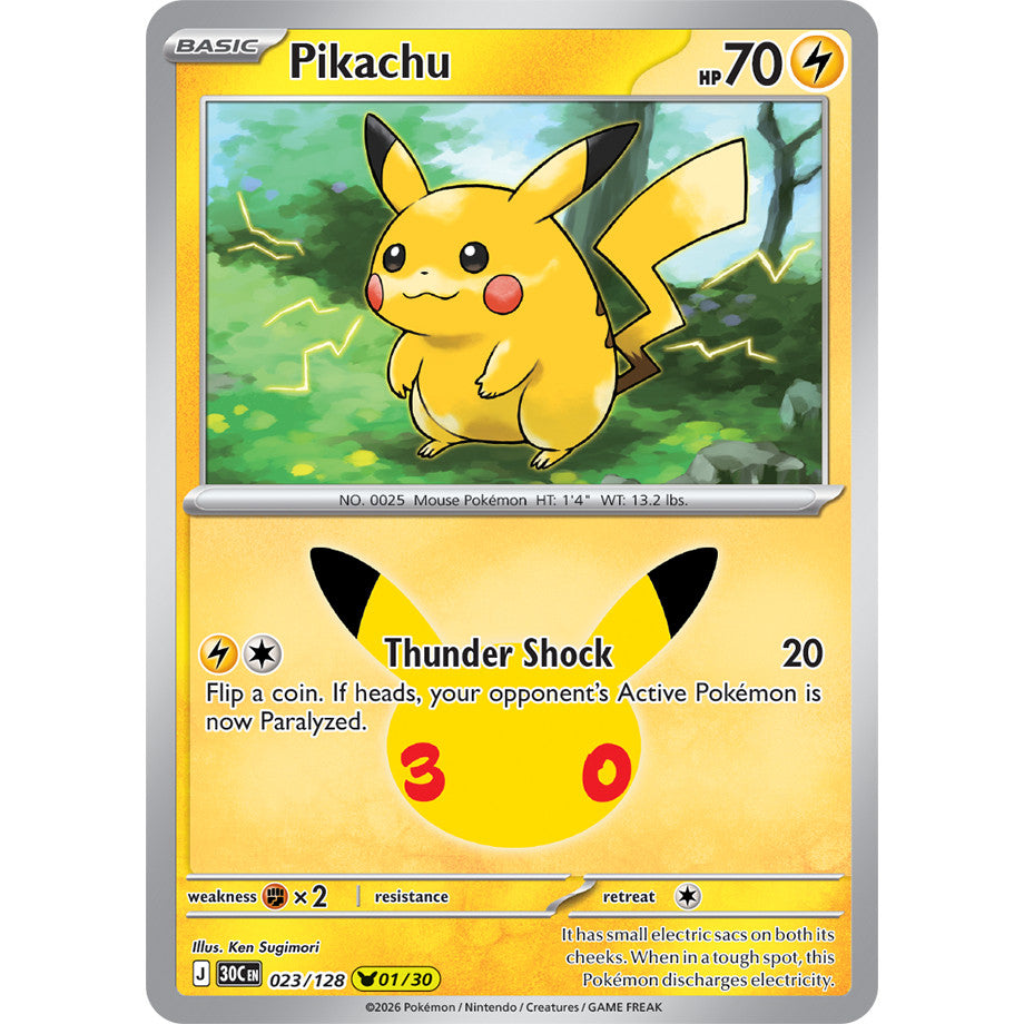 30th ANNIVERSARY CELEBRATION | PIKACHU ENGLISH HOLO CARDS Collection SINGLES | Pokemon TCG ENG 30C | Choose Your Card