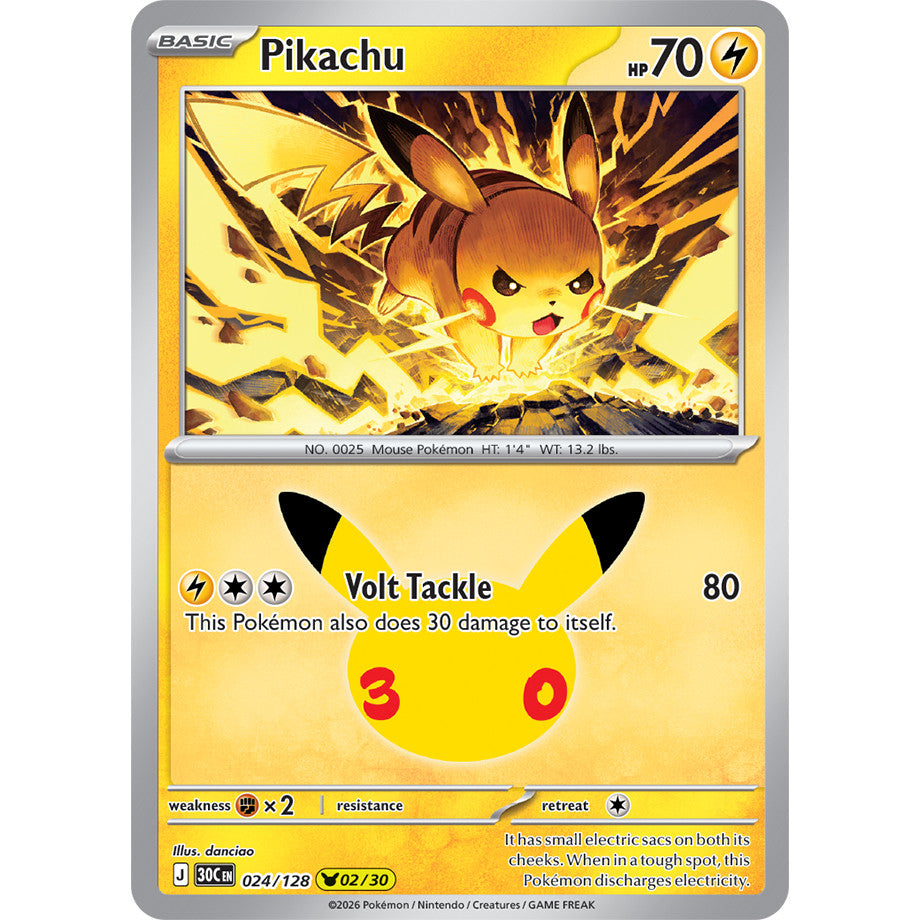 30th ANNIVERSARY CELEBRATION | PIKACHU ENGLISH HOLO CARDS Collection SINGLES | Pokemon TCG ENG 30C | Choose Your Card