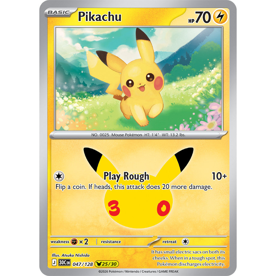 30th ANNIVERSARY CELEBRATION | PIKACHU ENGLISH HOLO CARDS Collection SINGLES | Pokemon TCG ENG 30C | Choose Your Card