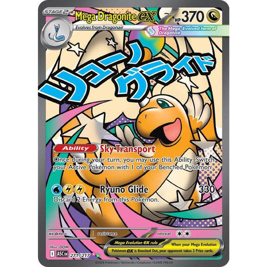 ASC_271/217 Mega DRAGONITE EX MA *Ascended Heroes Black*  English Pokemon TCG_Mega Attack Rare