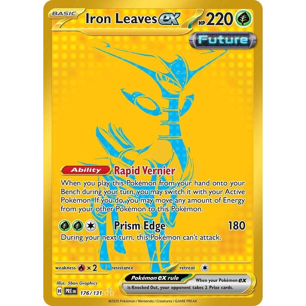 PRE_176/131 IRON LEAVES EX *Prismatic Evolution* HR English Holofoil Pokemon TCG_Hyper Rare