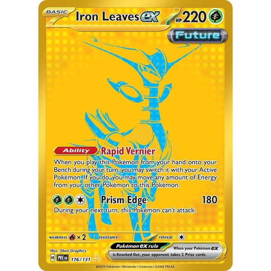 PRE_176/131 IRON LEAVES EX *Prismatic Evolution* HR English Holofoil Pokemon TCG_Hyper Rare