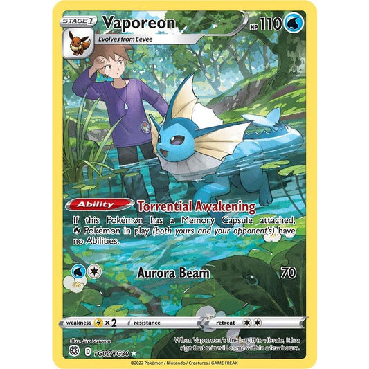 BST_TG02/TG30 VAPOREON *Brilliant Stars*  English Holofoil Pokemon TCG_Trainer Gallery